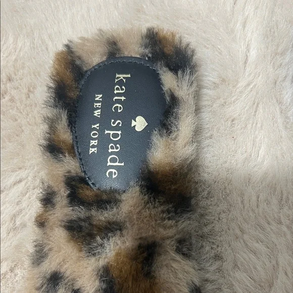 Kate Spade Fuzzy Animal Print Slippers - Picture 2 of 5